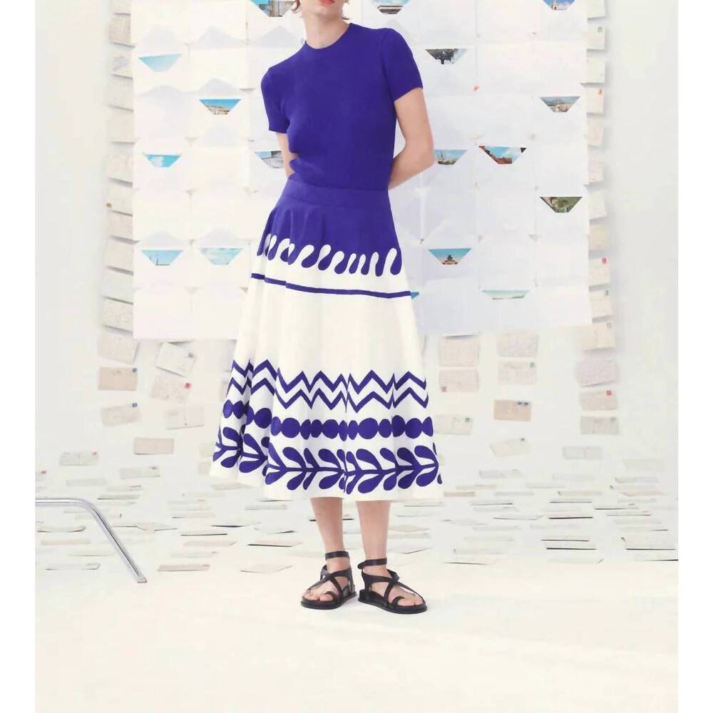 NEW MII COLLECTION short-sleeved cotton sweater in grasse